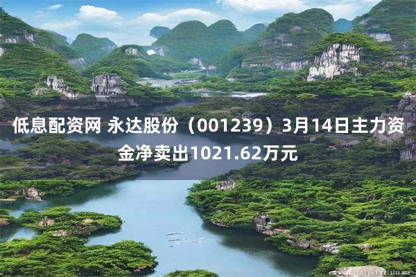 低息配资网 永达股份（001239）3月14日主力资金净卖出1021.62万元
