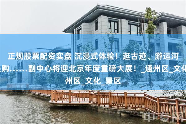 正规股票配资实盘 沉浸式体验！逛古迹、游运河、码头购……副中心将迎北京年度重磅大展！_通州区_文化_景区