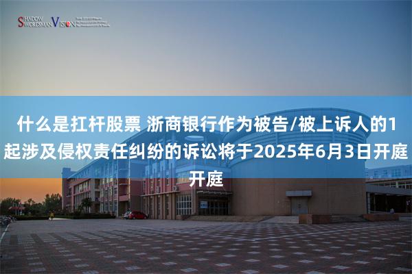 什么是扛杆股票 浙商银行作为被告/被上诉人的1起涉及侵权责任纠纷的诉讼将于2025年6月3日开庭