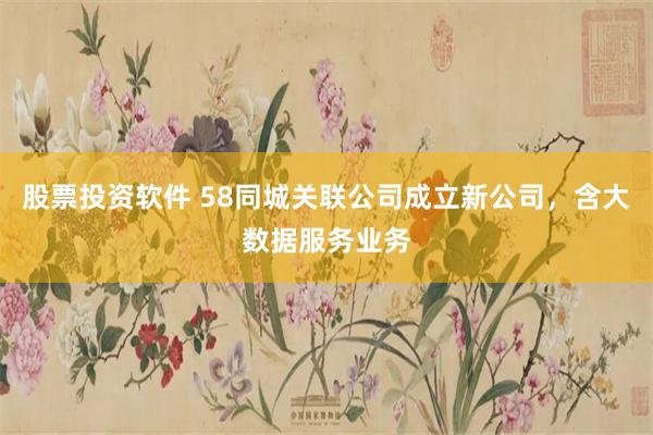 股票投资软件 58同城关联公司成立新公司，含大数据服务业务