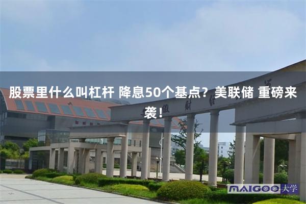 股票里什么叫杠杆 降息50个基点？美联储 重磅来袭！